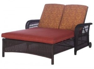 Outdoor Patio Madaga Wicker Double Chaise Lounge Replacement Cushions